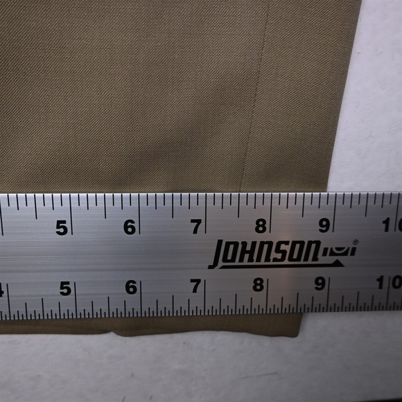 Nautica 33x30 Khaki 100% Wool Pleated Cuffed Baggy High Waist Mens Pants - Picture 5 of 9